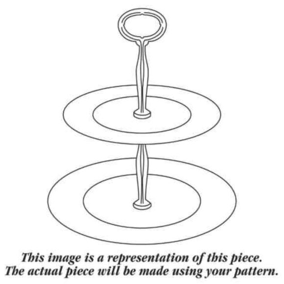 Noritake Odessa Cobalt Gold 2 Tier Serving Tray w/gold hardware - Picture 2 of 2